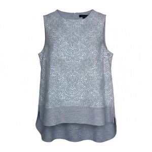 Rose & Olive Sleeveless Double Layer Blouse Tank Paisley Grey Size Small